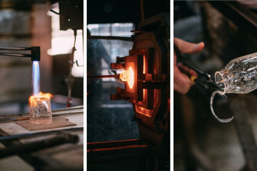 Démonstration de soufflage de verre dans un atelier traditionnel de Biot
